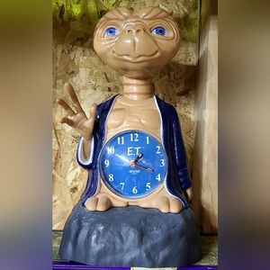 Rare Vintage 80s E. T. Extra Terrestrial Alarm Clock Toy Collectible Alien WORKS